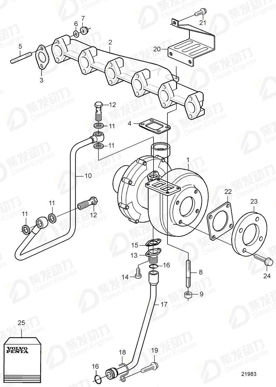 VOLVO Turbocharger 3802178 Drawing